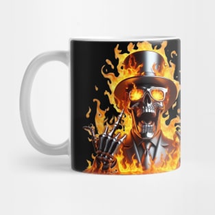 Flaming Flipping Skull Mug